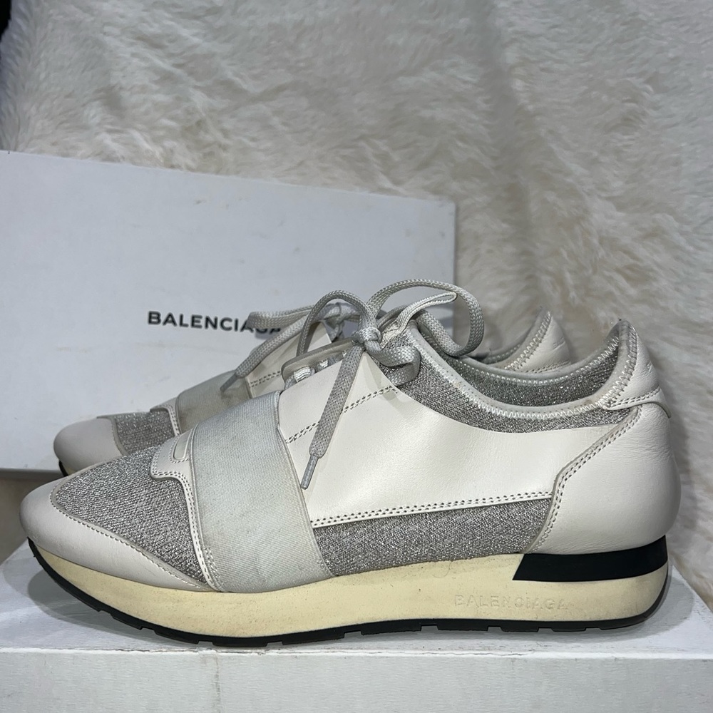 Balenciaga Sneakers- White, Silver, Cream - EU Women’s Size: 40